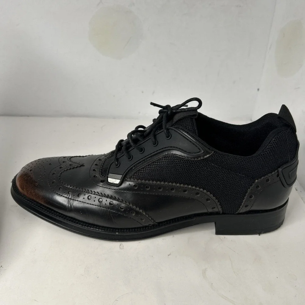 Steve Madden Portor Wing Tip Style Oxford Two Tone Black Brown Mens 10.5 EUC‎